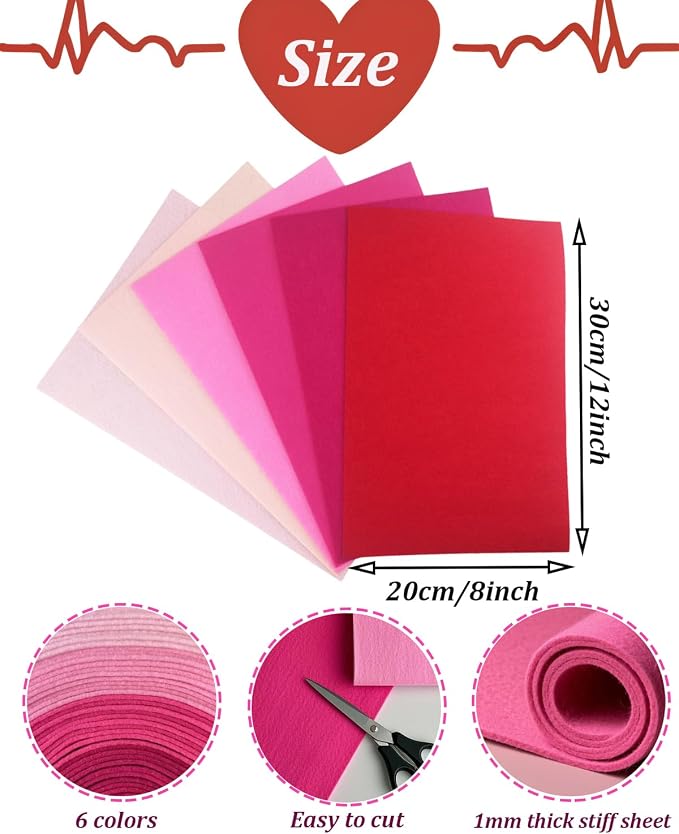 Pink Stiff Felt Sheets for Craftes - Image 2