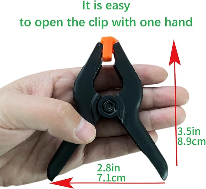 10 Packs of 3.4 inch Professional Plastic Small Spring Clamps Heavy Duty - Image 2
