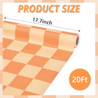 Hippie Orange Checked Bulletin Board Paper Roll Retro Orange Bulletin Board - Image 2