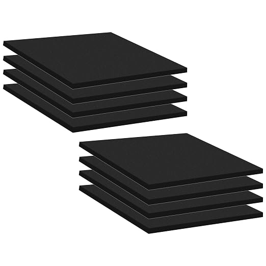 8Pcs Black EVA Foam Pad 6in x 6in x 1/4in High Density Closed Cell Foam Sheet by MXCELL
