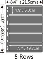 MUDOR Stamp Pages for Stamp Collection Album Binder Book, 10 Sheet 5 Rows | - Image 3