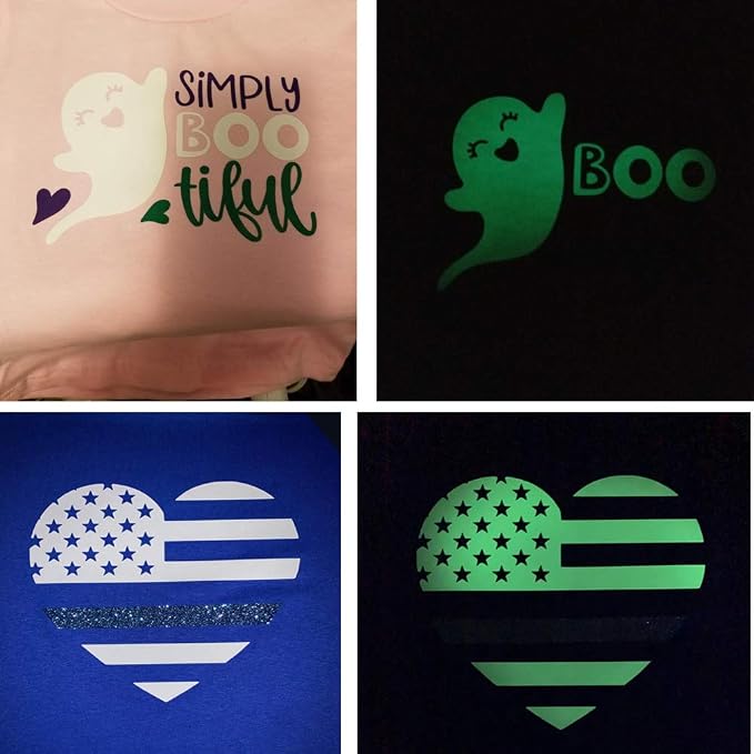guangyintong Glow in The Dark Heat Transfer Vinyl Rolls, PU Elastic HTV Vinyl - Image 2