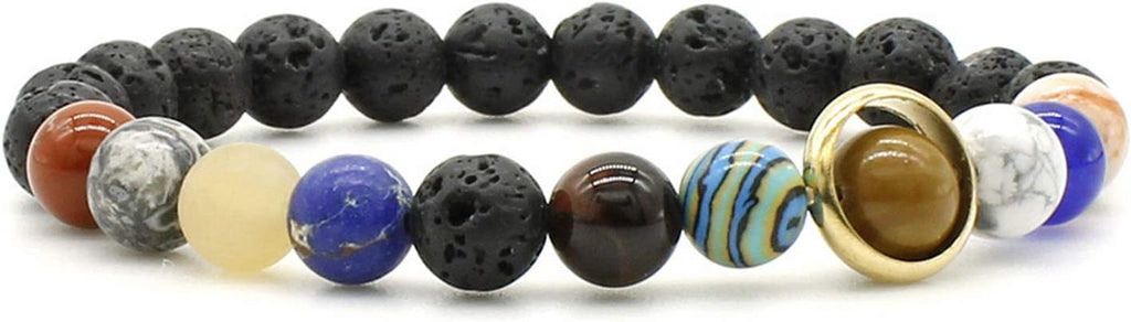 ONLYJUMP Planet Bracelet Solar System Universe Galaxy Bracelet Handmade Natural by ONLYJUMP