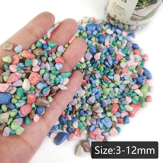 0.88 LB Colored Pea Gravel, Succulent Cactus Topper Dressing Pebbles, 3-5mm | - Image 4