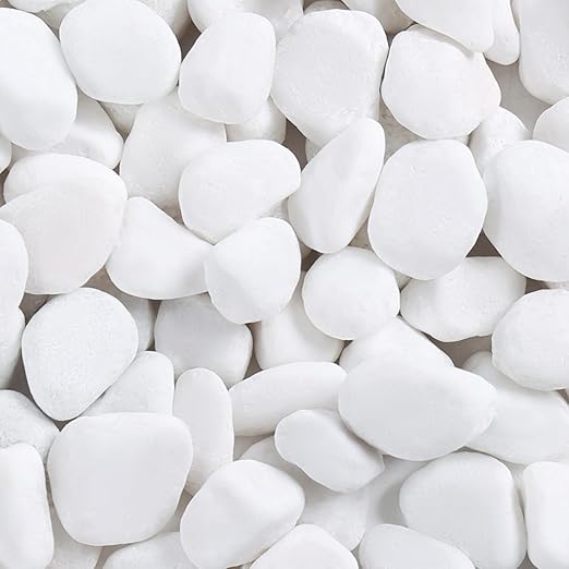 SIDONG 10 lbs White River Rocks, 1.2-2 Inches Matte Pebbles by SIDONG