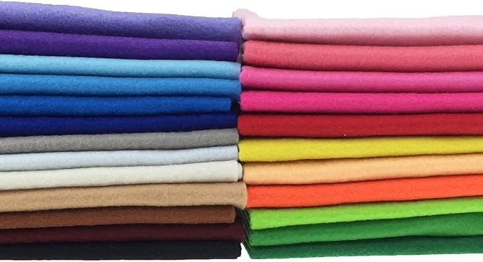 24pcs Thick 1.4mm Soft Felt Fabric Sheet Assorted Color Felt Pack DIY Craft - Image 7