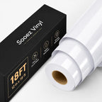 Sooez Permanent Vinyl -Glossy White Adhesive Vinyl Roll by Sooez