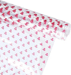 ONEART | Red Heart Printed TPU Jelly Faux Leather 12 x 53 inches Transparent by ONEART