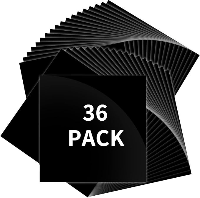 IModeur Glossy Black Permanent Vinyl 36 Pack 36 Pack Permanent Vinyl Bundle by IModeur