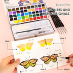 Grabie 50 Colors Watercolor Paint Set, Detail Paint Brush Included, Watercolor - Image 4