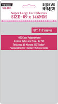 Sleeve Kings Premium Super Large Card Sleeves – 89x146mm, 110 Pack, 60 Micron by SleeveKings