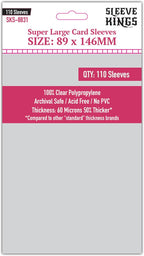 Sleeve Kings Premium Super Large Card Sleeves – 89x146mm, 110 Pack, 60 Micron by SleeveKings