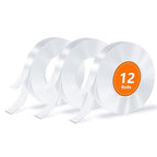 12 Rolls Double Sided Tape, Nano Tape, Transparent Adhesive Tape, Traceless by SUTOUG
