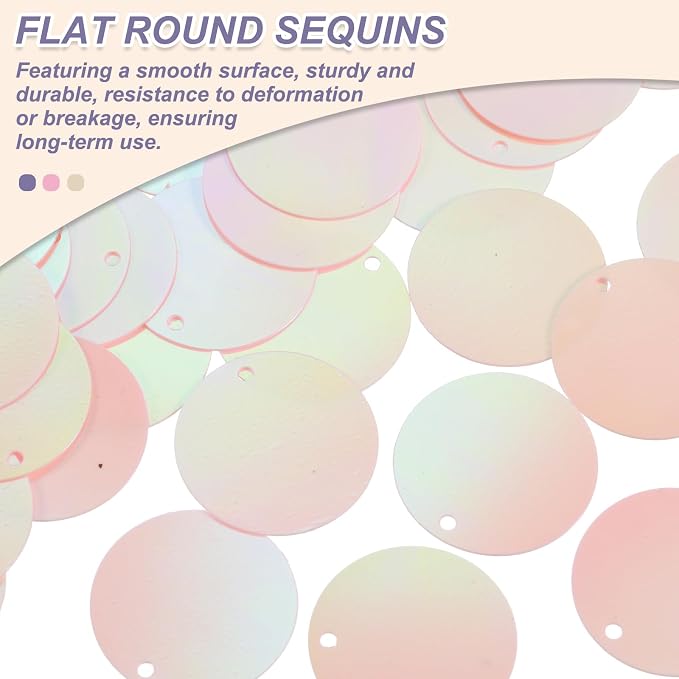 MECCANIXITY 700 Pcs Flat Round Sequins 15mm/0.6 Inch Loose Paillettes Craft - Image 3