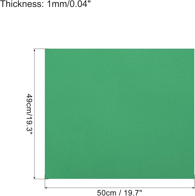 MECCANIXITY EVA Foam Sheets Emerald Green 19.7 Inch x 19.3 Inch 1mm Thick - Image 2