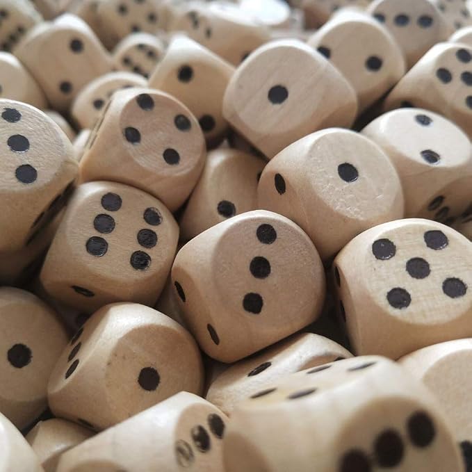 100 Pcs Blank Wooden Dice Unfinished Square Blocks 6 Sided Wood Cubes - Image 4