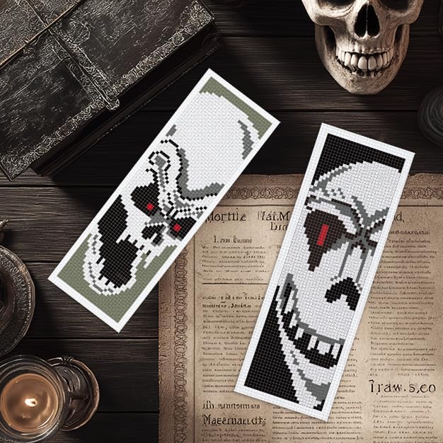 INFUNLY 6PCS Skull Theme Cross Stitch Kit - Image 6