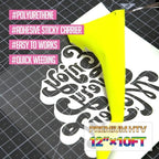 PU Heat Transfer Vinyl 12"×10ft Roll Neon Yellow – HTV - Image 2