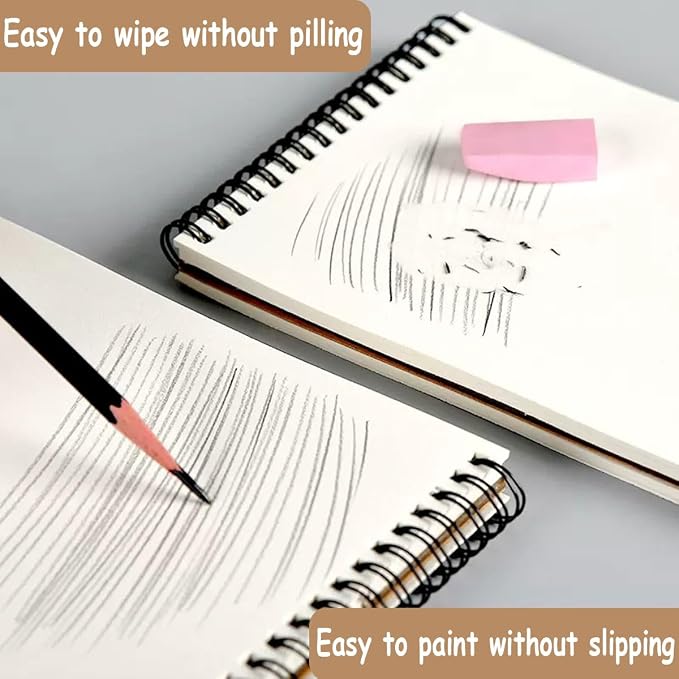 2 Pack Sketch Book, A4 A5 Spiral Bound Sketch Pad 160GSM Sketchbook, Acid Free - Image 5
