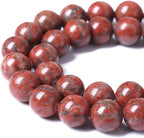 32pcs 12mm Natural Red Seasame Jasper Gemstone Beads Round Loose Spacer Beads - Image 4