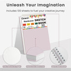 Cute Sketch Book for Kids Ages 8-12 Girls, 1 Pack-100 Sheets Purple Sketch Book - Image 4