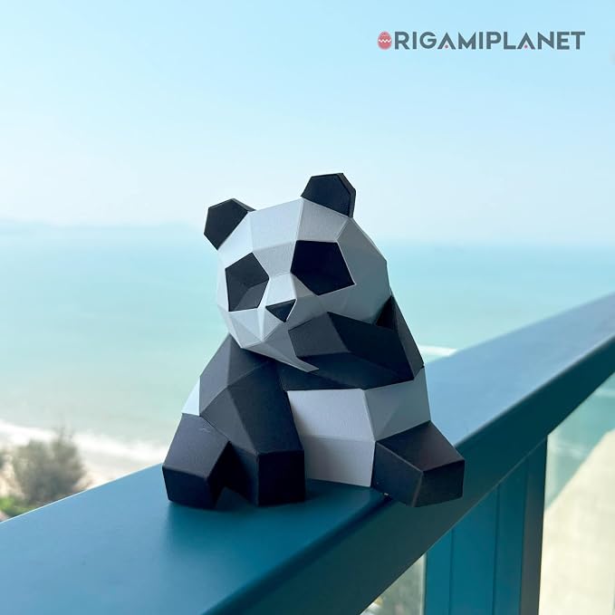 3D Panda Fanfan Origami Paper Craft Kit, Fun DIY Pre-Cut 3D Paper Art Model - Image 4