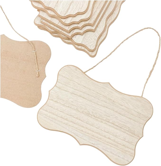 8 Pack Unfinished Wood Signs - Image 4