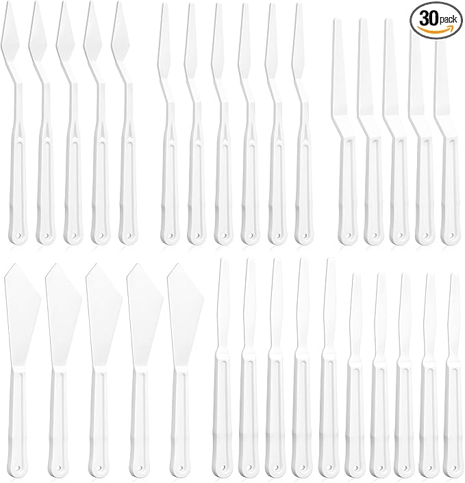 30Pcs Plastic Spatula Palette Knives Painting Knives by Unknown