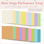 Tintnut Boho Permanent Vinyl 20 Sheets 12''x10'' Pastel Adhesive Vinyl | Solid - Image 2