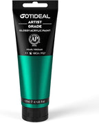 GOTIDEAL Metallic Acrylic Paint Pearl Viridian Green Tubes Non Toxic Non Fading by GOTIDEAL