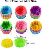 Reusable Silicone Baking Cups, 2 Inch Mini Size Silicone Cupcake Liners - Image 3