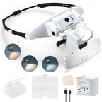 YOCTOSUN Magnifying Glass with Light, Rechargeable Headband Magnifier with 6 by YOCTOSUN