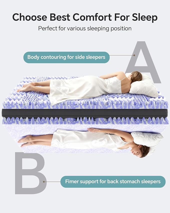 ChiXpace Dual Layer 4 Inch Memory Foam Mattress Topper Queen - Image 4