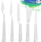 5Pcs Plastic Spatula Palette Knives, Palette Knives Set Thin and Flexible Art by Mozeat+Lens
