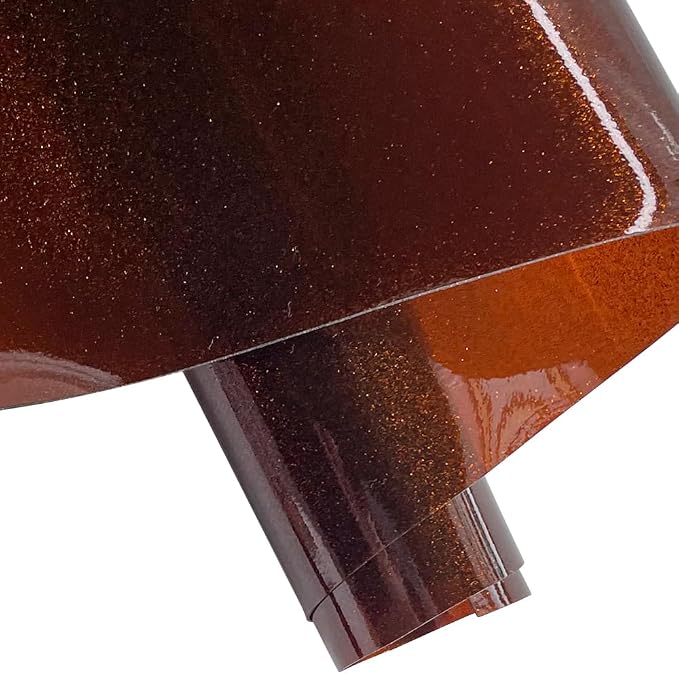 ONEART | Brown Transparent Glitter Vinyl Roll, 0.7 mm Solid Clear PVC Jelly by ONEART