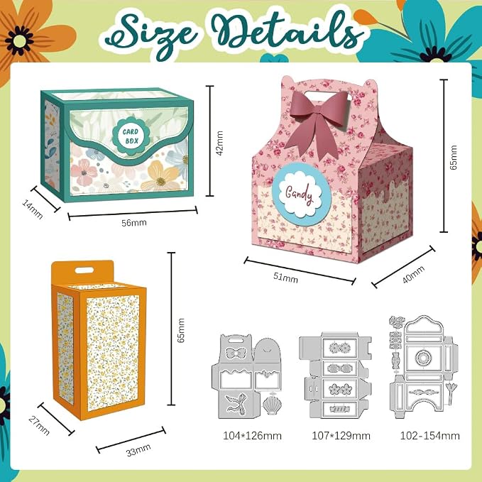 3 Styles 3D Gift Box Metal Cutting Dies DIY Craft Die Cuts Carbon Steel - Image 2