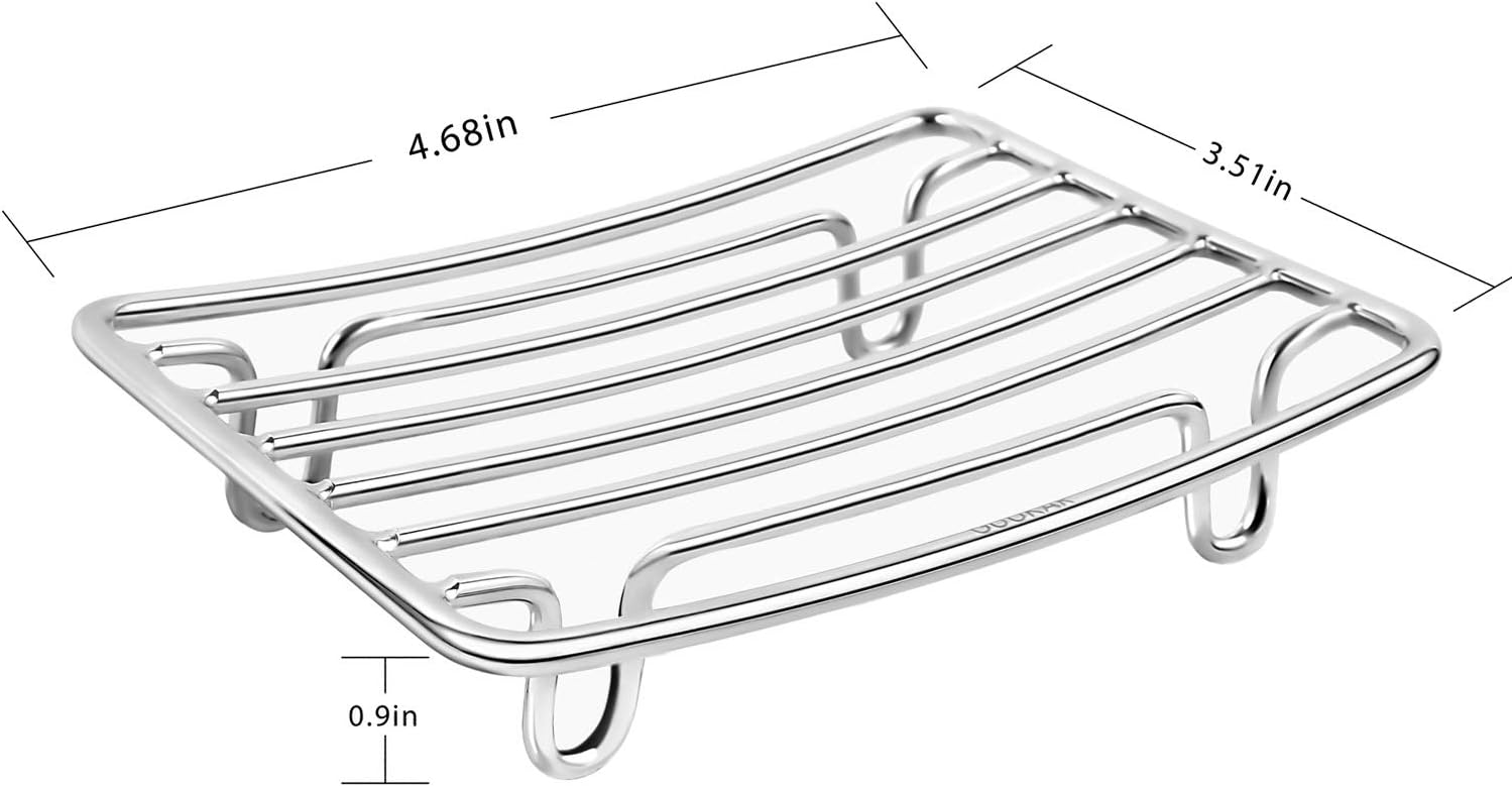 Bar Soap Dish Holder for Shower Bathroom Stainless Steel Rust Proof Self Draining, Chrome-1 Pack