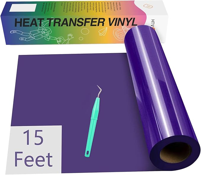 HTVRONT Heat Transfer Vinyl Purple HTV Roll-12" x 15ft HTV Vinyl by HTVRONT
