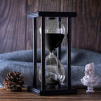 BELLAWARE Hourglass Timer with Black Sand, 30 Minute Wooden Sand Timer | by BELLAWARE