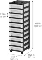 IRIS USA Plastic Drawer Storage Organizer Rolling Cart, - Image 3