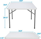SUPER DEAL 33 Inch Folding Card Table, Indoor Outdoor Portable Plastic Kitchen - Image 2
