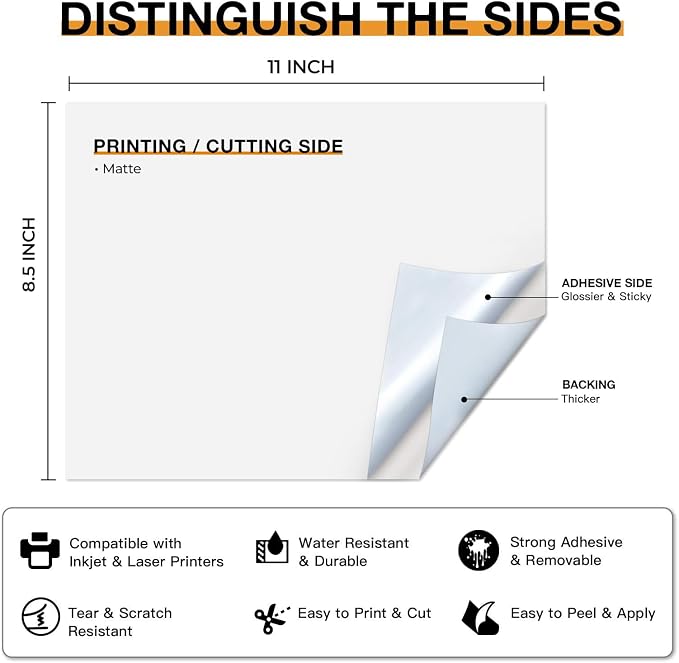 HTVRONT Printable Vinyl for Inkjet Printer & Laser Printer - Image 4