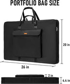 Nicpro Art Portfolio Bag 20 x 26 Inches, Waterproof Nylon Artist Case Carrying - Image 2