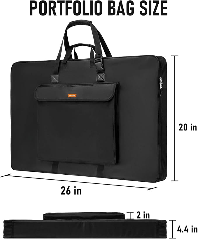 Nicpro Art Portfolio Bag 20 x 26 Inches, Waterproof Nylon Artist Case Carrying - Image 2