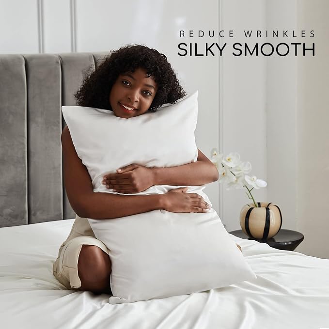 MR&HM Satin Bed Sheets, King Size Sheets Set - Image 3