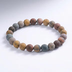 45pcs Natural Matte Yellow Serpentine Gemstone Beads，8mm Frosted Round Loose - Image 4
