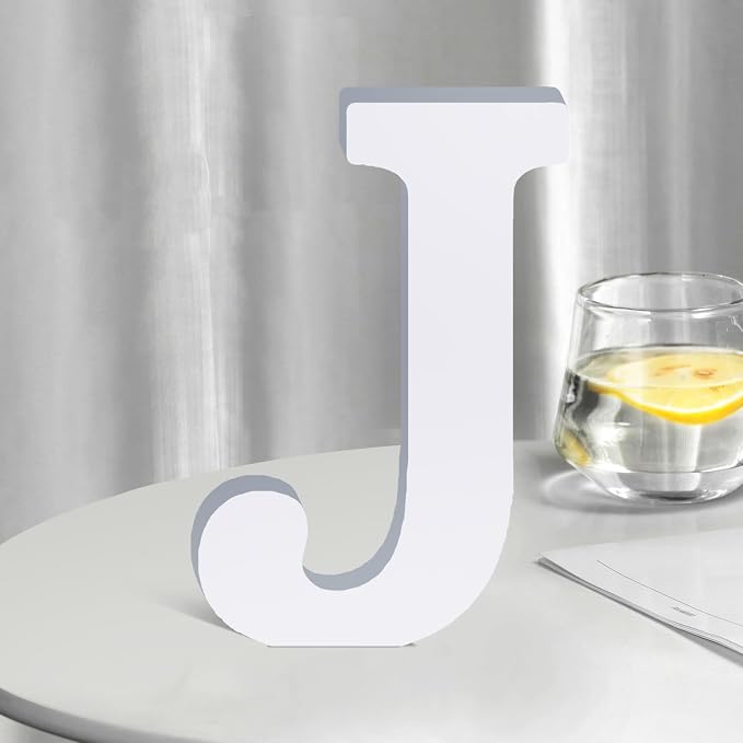 White Wooden Letters 8 Inch for Wall Decor, Large Unfinished Wood Letters for by SETNDTS