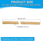 PATIKIL 8 Pcs / 30cm Wood Log Sticks, 0.6-1.2inch in Diameter Natural Driftwood - Image 2