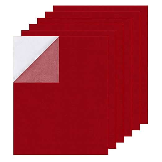 6PCS Large Self Adhesive Felt Sheet, 13.4"x10.8", 2mm Thick Stiff Felt Fabric by Samiusy