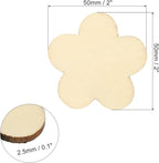 PATIKIL 50mm Wooden Flowers, 50 Pack Unfinished Wood Flowers Blank Wooden - Image 2